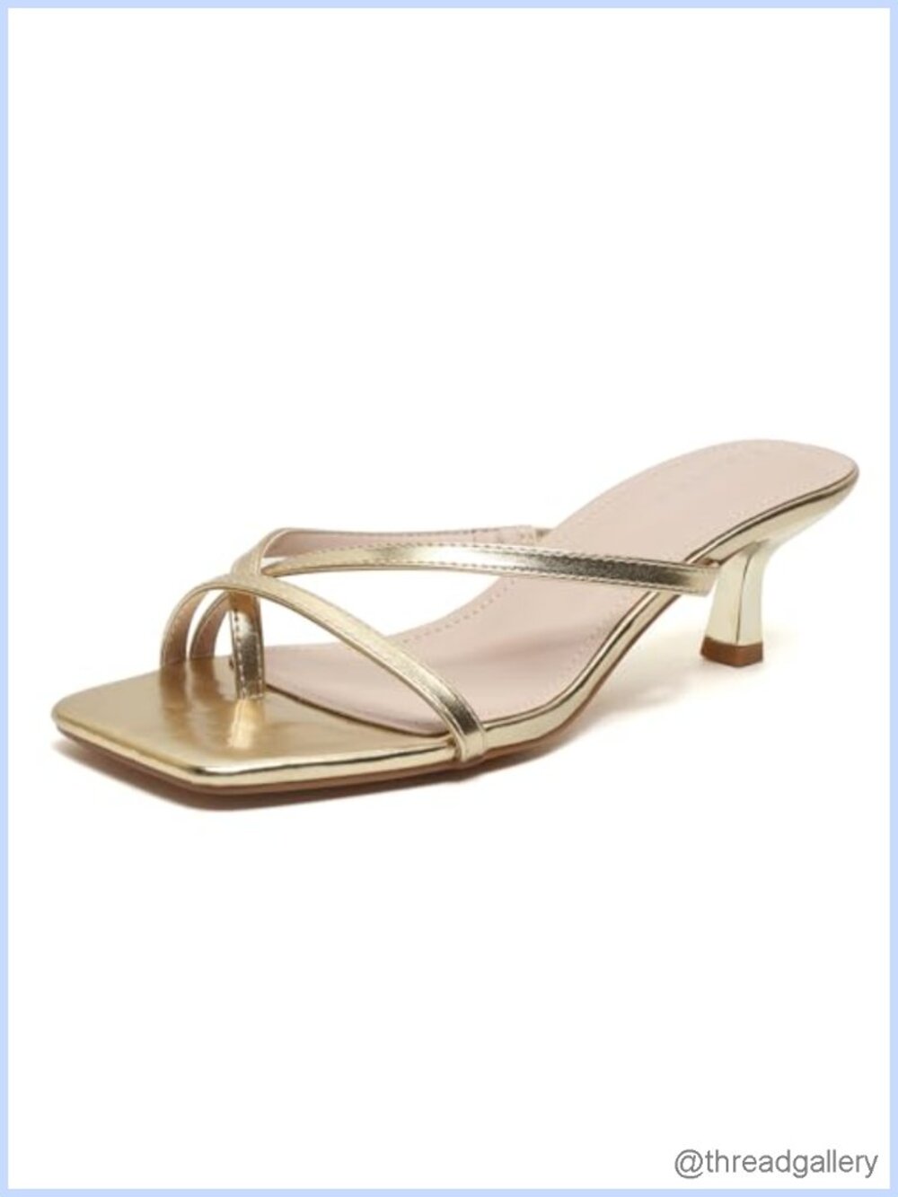 Womens Kitten Heel Thong Sandals Square Open Toe Dressy Summer Shoes
